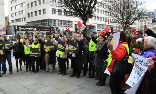 Photo of a demonstation held in support of WOZA Photo of a demonstation held in support of WOZA