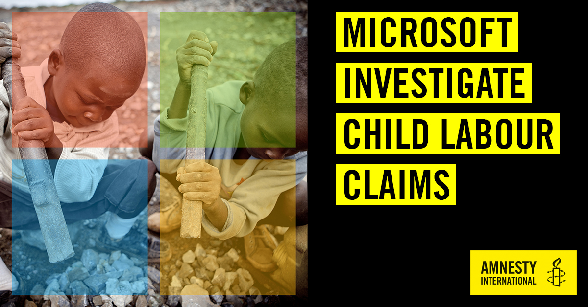 microsoft moves on child labour claims amnesty international uk microsoft sustainability report
