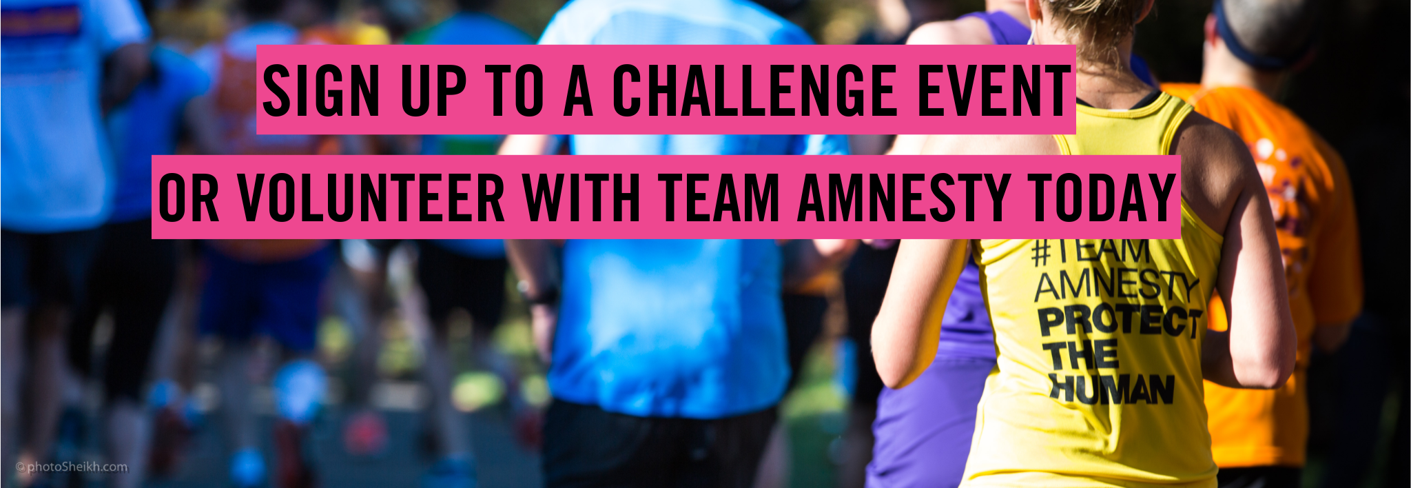 Sign up to a challenge event or volunteer with team amnesty today