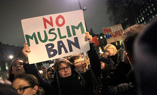 Muslim ban protest, London