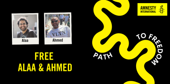 Free Alaa and Ahmed Path to Freedom banner
