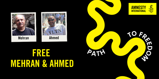 image reads free mehran and ahmed