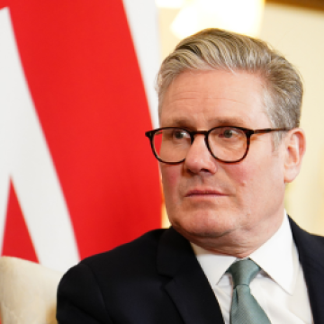 Keir Starmer with union jack background Keir Starmer with union jack background