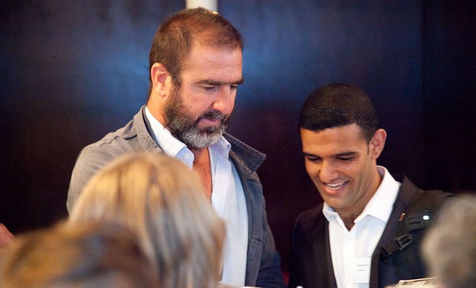 Eric Cantona and Mahmoud Sarsak