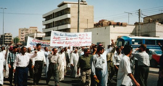 A demonstration in Basra, Iraq A demonstration in Basra, Iraq