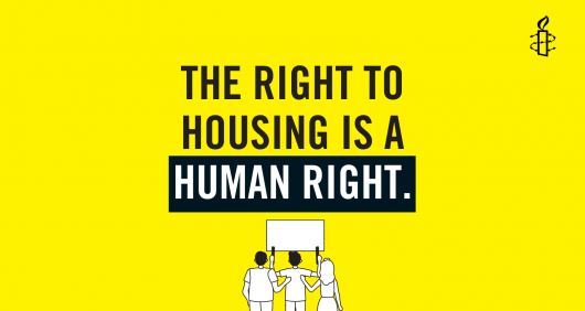 image that reads: The right to housing is a human right image that reads: The right to housing is a human right