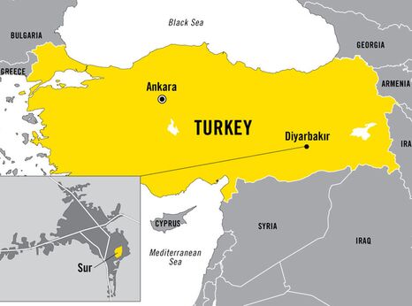 Sur, Diyarbakir, Turkey map