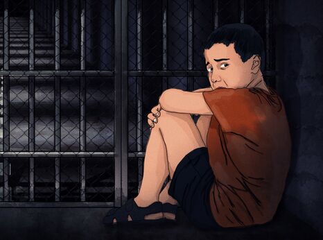 Child behind bars
