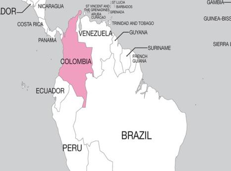 Map of Colombia 