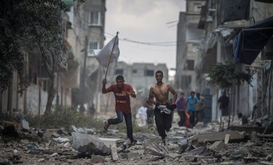 Rescue workers enter Shuja'iyya, Gaza Rescue workers enter Shuja'iyya, Gaza