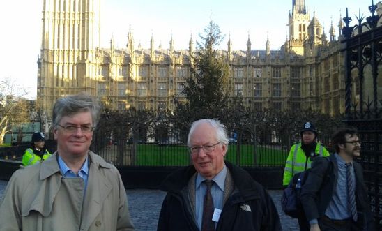 Martin and Ian outside the Houses of Paliament
