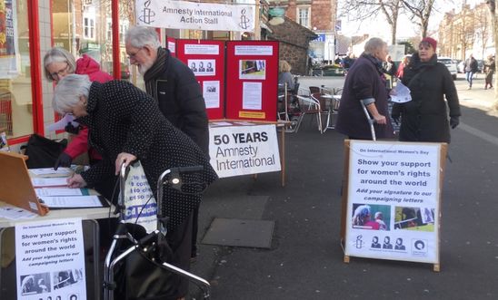 Campaigning stall in Minehead Campaigning stall in Minehead
