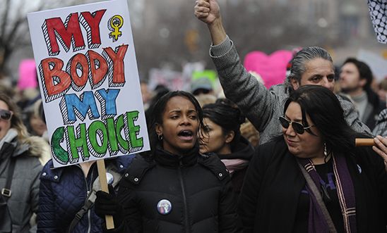 Marchers in Canada show solidarity for women and human rights