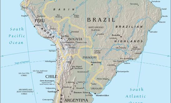 Map of South America Map of South America