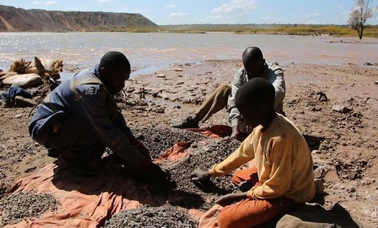 Child labour is often used in the mining of cobalt in the DRC