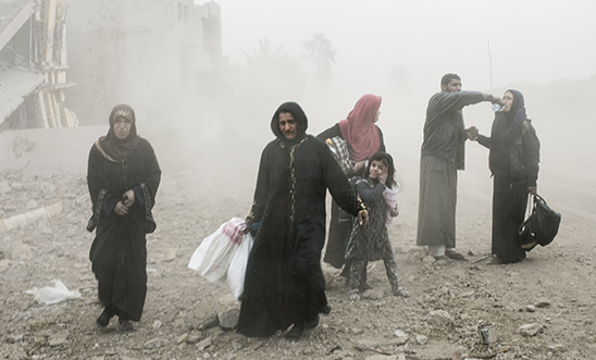 Civilians fleeing from Mosul, Northern Iraq in May 2017 Civilians fleeing from Mosul, Northern Iraq in May 2017