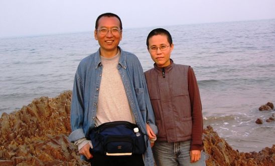 Liu Xia (right), pictured with her husband Liu Xiaobo.