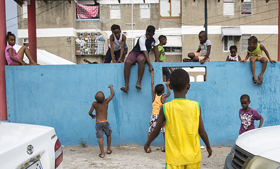 Children play in the street Jamaica Children play in the street Jamaica