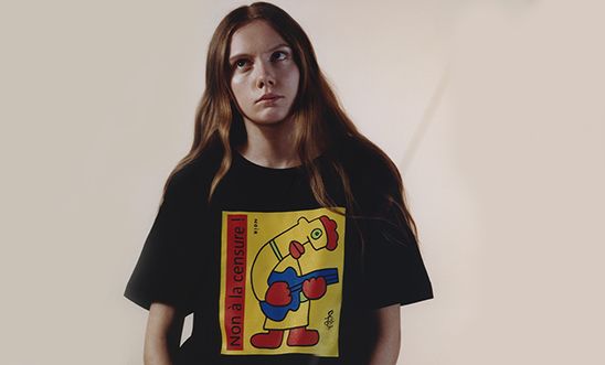 Thierry Noir's T-shirt design for the 50/50 collaboration with Amnesty and Everpress.