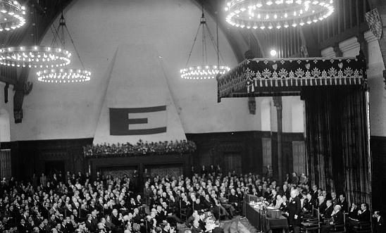 The Hall of Knights at the Europa Congress in The Hague, May 1948 The Hall of Knights at the Europa Congress in The Hague, May 1948