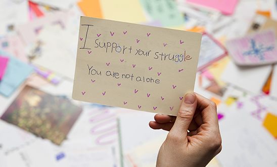 Cards sent by children in support of the Coastel Street families Cards sent by children in support of the Coastel Street families