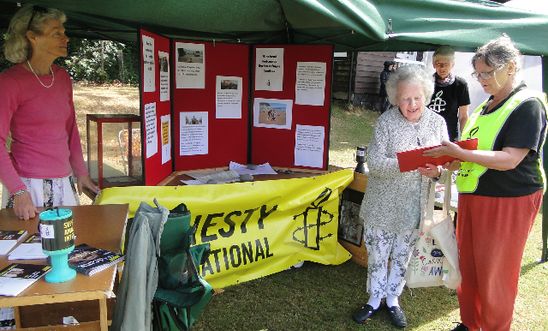 Fete stall with Amnesty members