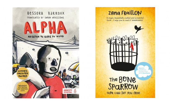 Alpha and The Bone Sparrow book covers Alpha and The Bone Sparrow book covers