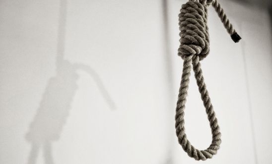 Rope in the shape of a noose with shadow background