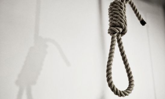 Rope in the shape of a noose with shadow background Rope in the shape of a noose with shadow background