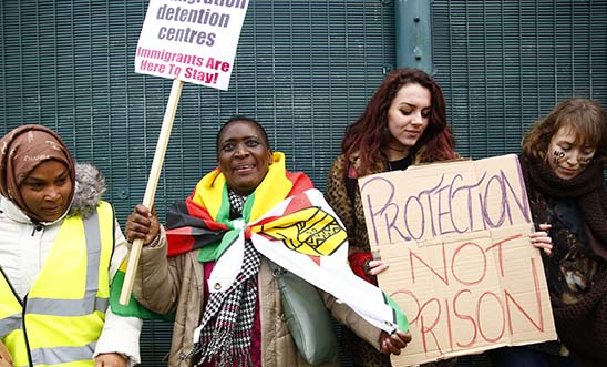 Demonstration calling for the closure of Yarl's Wood Immigration Removal Centre in Essex, 18 November 2017 Demonstration calling for the closure of Yarl's Wood Immigration Removal Centre in Essex, 18 November 2017