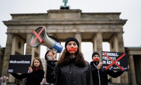 Protest demanding freedom of expression