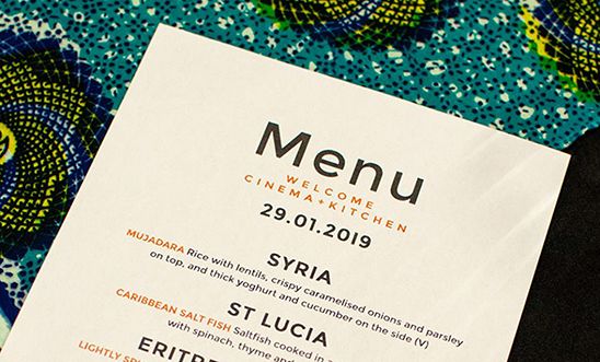 Menu for Welcome Cinema and Kitchen
