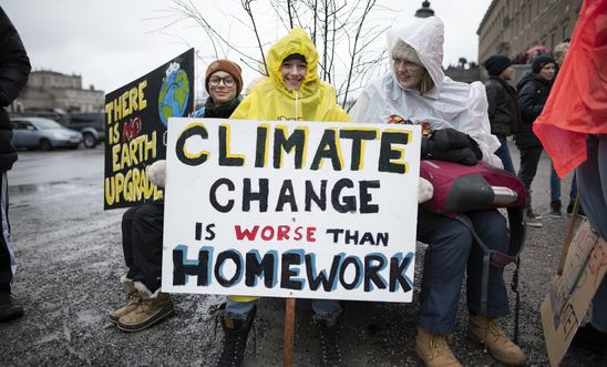 School students who are deciding not to attend classes and instead take part in demonstrations to demand action to prevent further global warming and climate change.
