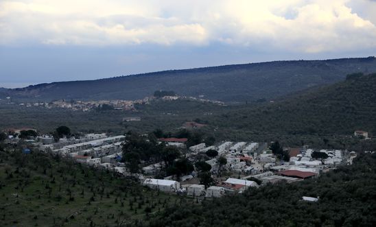View of Moria refugee camp on the island of Lesvos, Greece 2018 View of Moria refugee camp on the island of Lesvos, Greece 2018