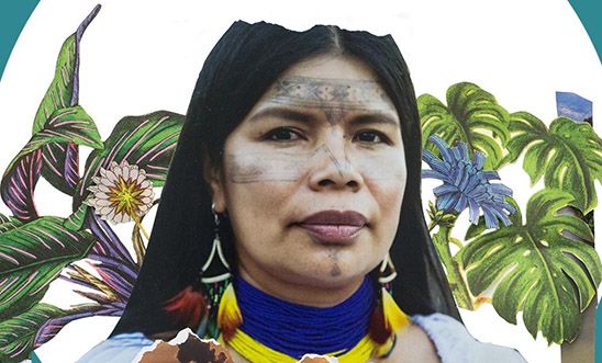 Portrait of the environmental defender Patricia Gualinga from Ecuador