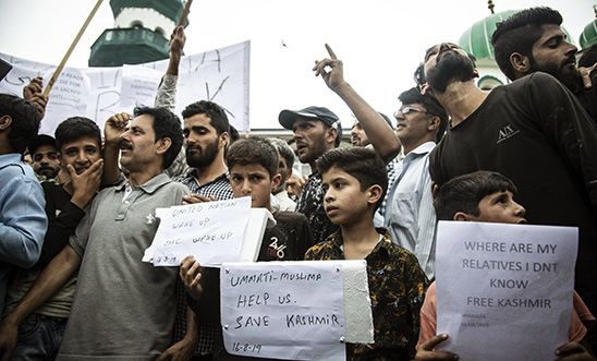Protesters in Kashmir