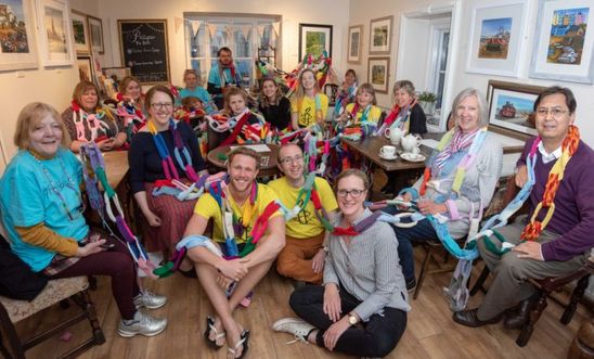 The Cardiff Amnesty knitted a chain to symbolise Nazanin Zaghari-Ratcliffe's imprisonment The Cardiff Amnesty knitted a chain to symbolise Nazanin Zaghari-Ratcliffe's imprisonment