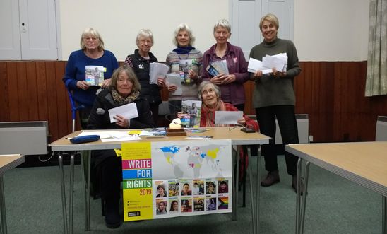 Group showing the letters they have written.