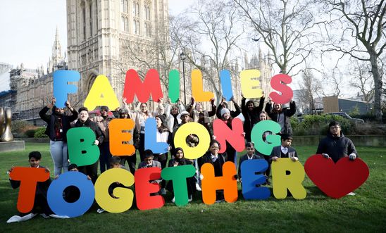 Children, refugees, activists and MPs held a demo at Westminster before delivering petition to the Home Office