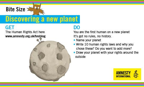 Write human rights laws for a new planet