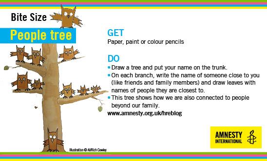 Celebrate our right to family and friends by making a People Tree. Celebrate our right to family and friends by making a People Tree.