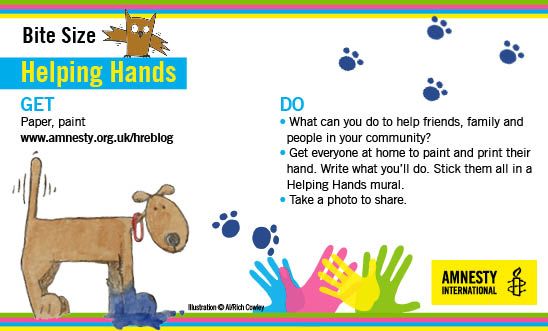 Make a helping hands mural to show what you can do. Make a helping hands mural to show what you can do.