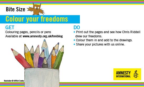 Colour the freedoms that belong to all of us