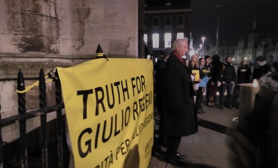 Last Year's Vigil for Giulio Regeni with MP Daniel Zeichner speaking Last Year's Vigil for Giulio Regeni with MP Daniel Zeichner speaking
