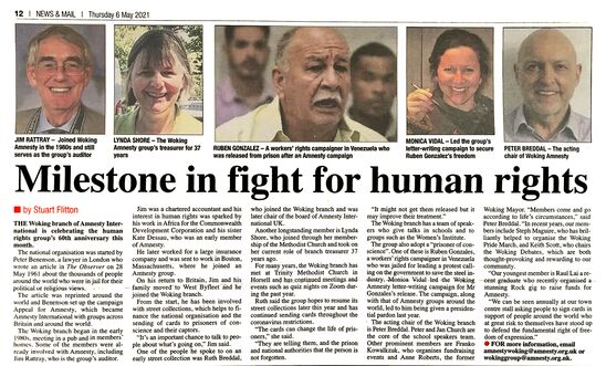 Woking News and Mail article Woking News and Mail article