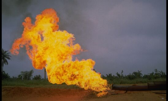 Image of an oil flare in Nigeria