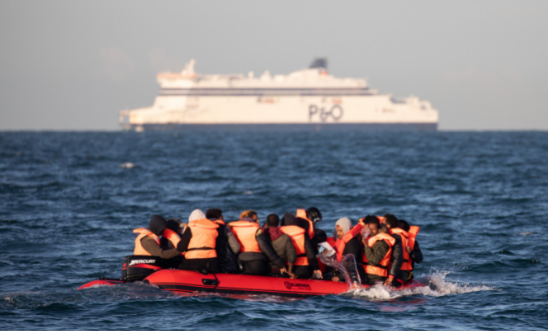 Migrants cross English Channel by sea