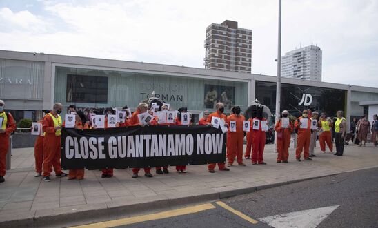 Amnesty members hold a Close Guantanamo Vigil in Brighton