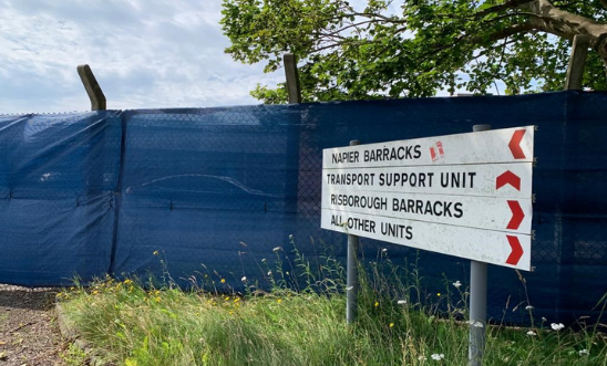 Outside Napier Barracks - August 2021