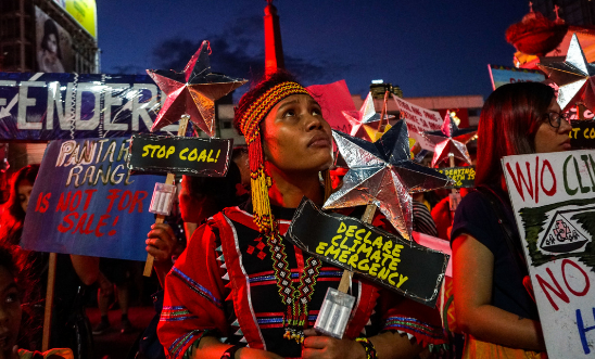 Philippine activists take part in a rally calling for action against climate change, in Manila on November 29, 2019. Philippine activists take part in a rally calling for action against climate change, in Manila on November 29, 2019.